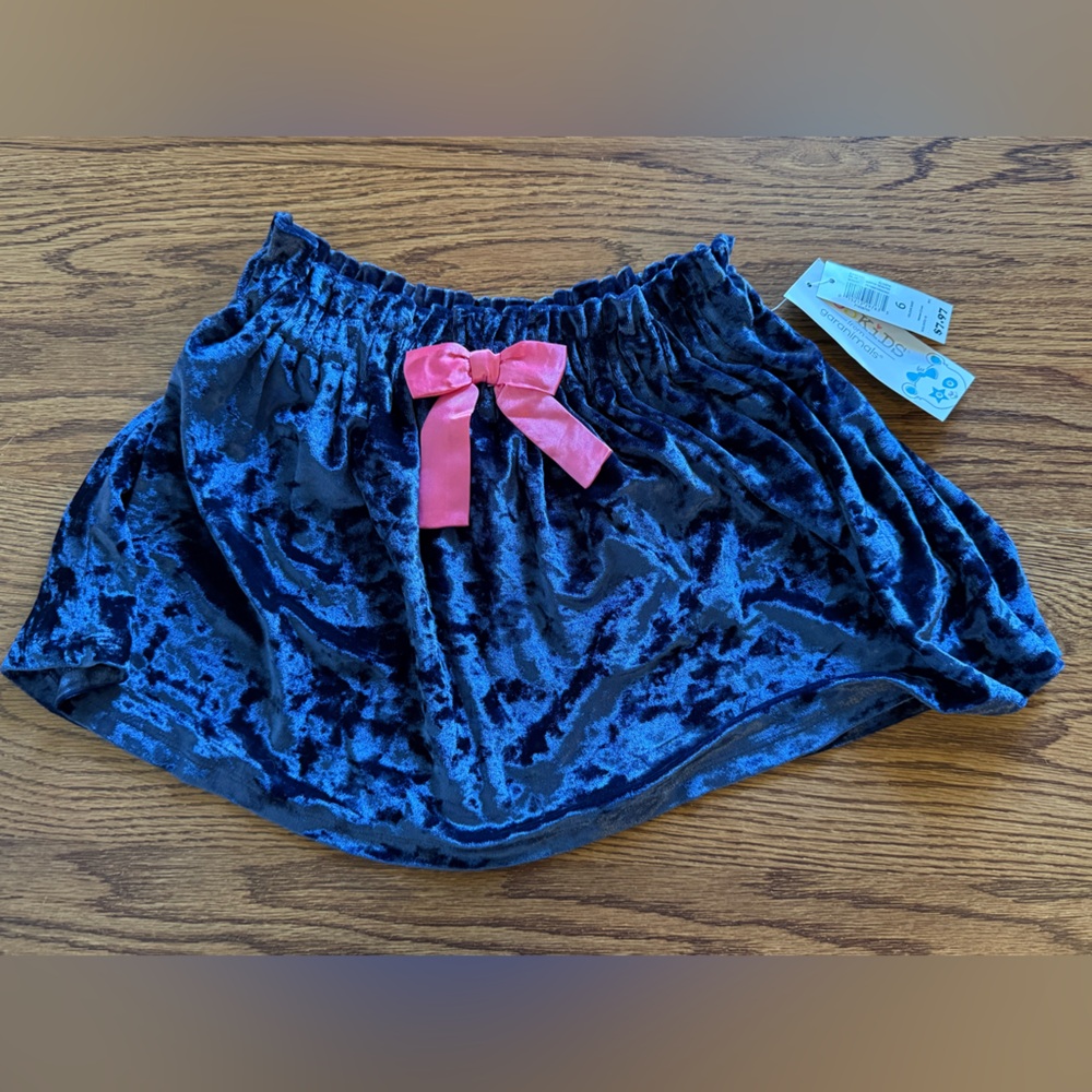 Garanimals Navy Velvet Shorts with Pink Accent